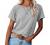 Women Tops Short Sleeve Color Block T-Shirts Tees Raglan Casual Loose Fit Tunic Tops