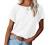 Women Tops Short Sleeve Color Block T-Shirts Tees Raglan Casual Loose Fit Tunic Tops