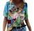 Women's Summer Short Sleeve Tunic Tops V Neck Colorful Floral Printed Tees Shirt Casual Comfy Blouses Tops