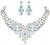 SWEETV Costume Jewelry for Women,Wedding Bridal Jewelery for Brides, Bridesmaids, Austrian Crystal Teardrop Cluster Necklace Dangle Earrings Jewelry Set