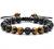 Lava Rock Bracelet - 8mm Stone Tiger Eye Bracelet Lava Rock Bracelet , Stress Relief Yoga Beads Adjustable Bracelet Anxiety Aromatherapy Essential Oil Diffuser Healing Lava Bracelet for Men Women