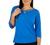 Notations Womens Solid Crystal 3/4 Sleeve Top
