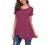 Jouica Women's Short Sleeve Casual Scoop Neck Button Side Shirt Blouse Tunic Top
