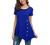 Jouica Women's Short Sleeve Casual Scoop Neck Button Side Shirt Blouse Tunic Top
