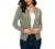 Urban CoCo Women's Long Sleeve Crew Neck Button Down Knit Cardigan Sweater