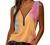 Women's Scoop Neck Casual Sleeveless Shirts Vintage Aesthetic Printing Zipper Plunge Summer Tank Tops and Blouses