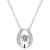 T400 925 Sterling Silver Pendant Necklace Dancing Diamond Stone Cubic Zirconia Gift for Women Teen Girls