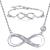 925 Sterling Silver Necklace Bracelet Jewelry Sets – Billie Bijoux Infinity Love Jewelry Sets White Gold Plated Diamond Women Necklace Mother's Day Gift for Women Girls