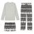 Eddie Bauer 3-Piece Waffle Knit Pajama Set for Women – Long Sleeve V-Neck Henley, Matching Print Pants & Shorts
