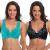 Curve Muse Women's Minimizer Unlined Underwire Bra with Lace Embroidery-2 Pack