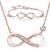 925 Sterling Silver Necklace Bracelet Jewelry Sets – Billie Bijoux Infinity Love Jewelry Sets White Gold Plated Diamond Women Necklace Mother's Day Gift for Women Girls