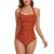 Smismivo Tummy Control Swimwear Halter One Piece Slimming Vintage Retro Swimsuit Womens Ruched Push Up Bathing Suit