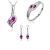 Pmmqrrkuu Women 5Pc Sets&3Pc 925 Sterling Silver Jewelry Necklace Earrings Bracelet Set Plated Chain Necklace Heart Earrings Studs Diamond