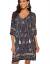 Halife Women's Vintage Ethnic Style Printed Tassel Tie Neck Loose Fit Bohemian Tunic Dress