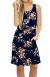 AUSELILY Women's Sleeveless Pleated Tank Empire Waist Casual Dress with Pockets Knee Length
