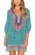 Women Bohemian Neck Tie Vintage Printed Ethnic Style Summer Shift Dress