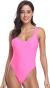 MIAIULIA Women's Retro 80s/90s Inspired High Cut Low Back Padding One Piece Swimwear Bathing Suits