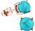 Turquoise Stud Earrings for Women Girls 18k Rose Gold Plated 7mm Round Birthstone Earrings as Gift for Women