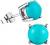 Turquoise Stud Earrings for Women Girls 18k Rose Gold Plated 7mm Round Birthstone Earrings as Gift for Women