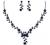BriLove Women's Wedding Jewelery Leaf Cluster Flower Crystal Dangle Earrings Pendant Necklace Set for Bridal