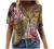 Women's Summer Short Sleeve Tunic Tops V Neck Colorful Floral Printed Tees Shirt Casual Comfy Blouses Tops