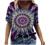 Women's Summer Short Sleeve Tunic Tops V Neck Colorful Floral Printed Tees Shirt Casual Comfy Blouses Tops
