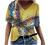 Women's Summer Short Sleeve Tunic Tops V Neck Colorful Floral Printed Tees Shirt Casual Comfy Blouses Tops