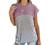Twotwowin Women's Summer Tunic Tops Color Block Side Twist Knotted Short Sleeve Shirts Casual Blouse