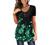BeadChica Women's Tunic Tops For Leggings Short Sleeve Shirts Botton Up Casual Ruched Blouses Clothes