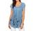 Furnex Women's Short Sleeve Tunic Shirt Pleated Mesh Blouses Summer Floral Tops
