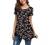 Jouica Women's Short Sleeve Casual Scoop Neck Button Side Shirt Blouse Tunic Top