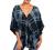 Womens V Neck Tie Knot Front Tops 3/4 Bell Sleeve Boho Shirts Summer Blouses Floral Printed Vacation Casual T Shirts