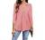 Newchoice Womens Collared V Neck 3/4 Sleeve Shirts Business Casual Tops Loose Work Blouses