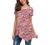 Jouica Women's Short Sleeve Casual Scoop Neck Button Side Shirt Blouse Tunic Top