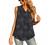 QUEZHU Womens Summer Sleeveless Chiffon Tank Tops Blouse Loose Casual V Neck Blouses Shirt