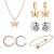 Pmmqrrkuu Women 5Pc Sets&3Pc 925 Sterling Silver Jewelry Necklace Earrings Bracelet Set Plated Chain Necklace Heart Earrings Studs Diamond