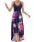 KILIG Women's V Neck Sleeveless Casual Summer Sundresses Asymmetrical Patchwork Floral Maxi Dresses