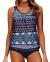 Yonique Womens Blouson Tankini Swimsuits Ladies Tribal Bathing Suits 2 Piece Athletic Swimwear