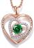 JD&P Rose Gold Love Heart Long Pendant Necklace for Women Girls with Zirconia Birthstone, Christmas Birthday Mothers Day Jewelry Gifts for Mom Grandma, Valentines Day Gifts for Her