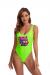 MIAIULIA Women's Retro 80s/90s Inspired High Cut Low Back Padding One Piece Swimwear Bathing Suits