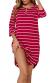 Vlazom Women’s Nightgowns Soft Cotton Stripe Nightdress 3/4 Sleeve Night Shirt Sleepwear with Pockets