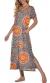 PrinStory Womens Long Nightgown Short Sleeve Nightshirt V-Neck Soft Loungewear Casual Sleepwear With Pockets