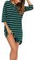 Vlazom Women’s Nightgowns Soft Cotton Stripe Nightdress 3/4 Sleeve Night Shirt Sleepwear with Pockets