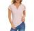 Funlingo Women's Summer Tops Lace Short Sleeve Shirts Casual V Neck Blouse T Shirt