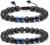 Lava Rock Bracelet - 8mm Stone Tiger Eye Bracelet Lava Rock Bracelet , Stress Relief Yoga Beads Adjustable Bracelet Anxiety Aromatherapy Essential Oil Diffuser Healing Lava Bracelet for Men Women