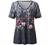 SNKSDGM Women's Summer Short Sleeve V Neck T Shirts Casual Floral Print Blouses Tee Shirt Loose Fit Tunic Tops for Women