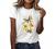 Summer Tops for Women Cute Sunflower Print Short Sleeve T-Shirt Casual Crew Neck Tshirts Plus Size Graphic Tees Shirts