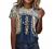 Womens T-Shirt Casual Dressy Floral Printed Short Sleeve Funny Graphic Tee Shirts Summer Cute Loose Blouse Tops