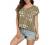 VIISHOW Women's Summer Casual Rolled Cuff Zip Half Placket Chiffon Short Sleeve Top Blouses