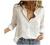 Button Down Shirts for Women V Neck Casual Work Formal Plain Tops Long Sleeve Blouse Trendy Print Collared Tunic Top